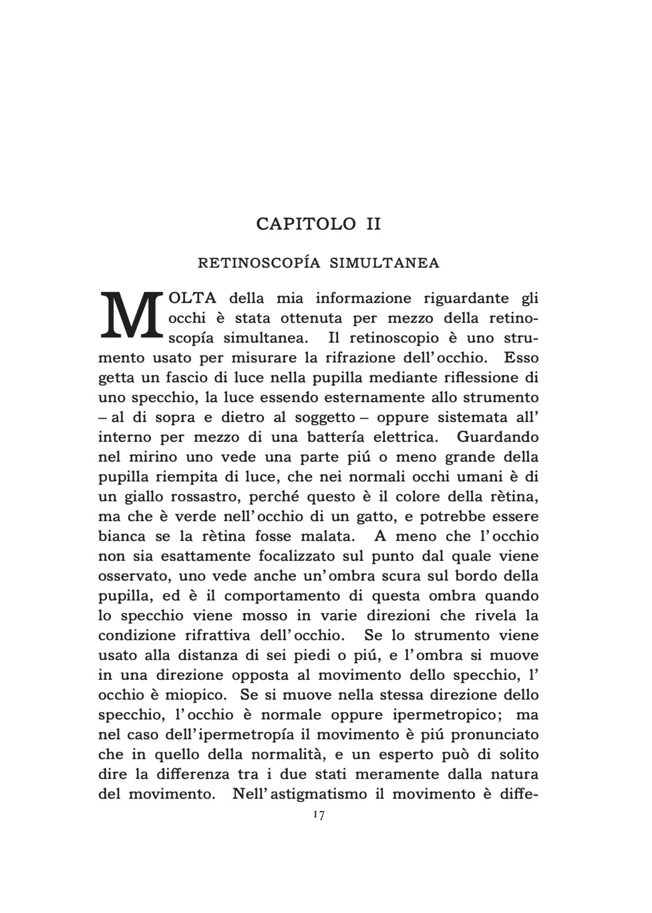 pagina 17, Capitolo II, Retinoscopía simultanea